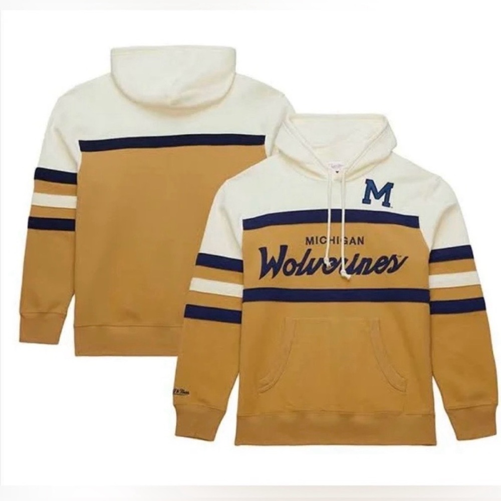 Michigan Wolverines NCAA Head Coach Fleece Pullover Hoodie Sweatshirt NWT